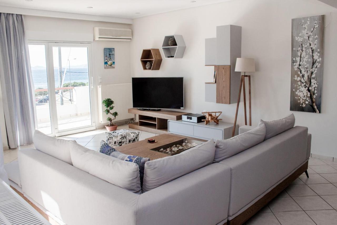 Luxury Seaview Apartment By The Sea Saronida 외부 사진